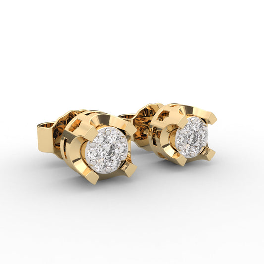 Unique Round Diamond Stud