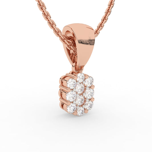 Ten Diamond Pave Pendant Set