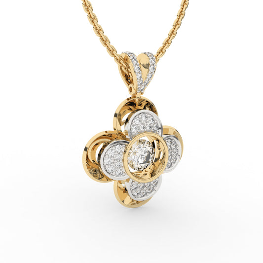 Blossom Round Diamond Pendant Set