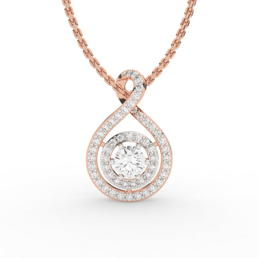 Curved Diamond Pendant Set