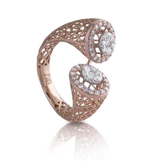 Dual Bloom Diamond Ring