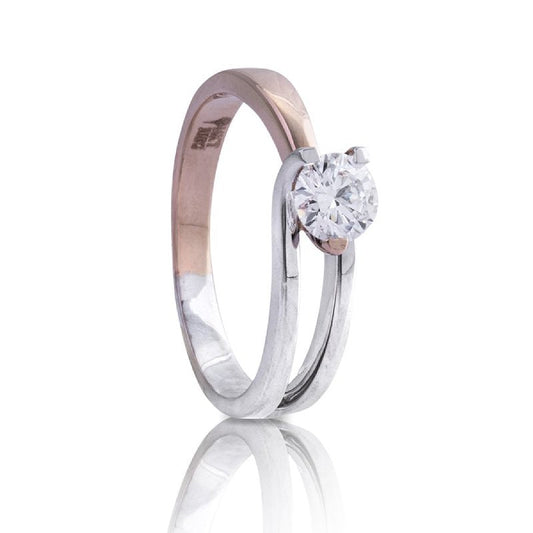 Dual Embrace Solitaire Engagement Ring