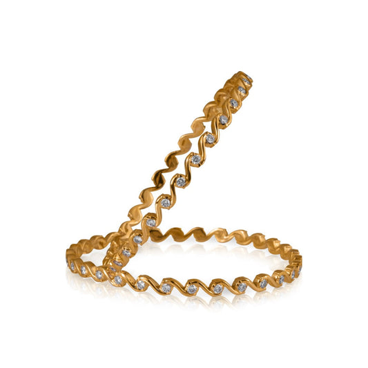 Radiant twine Diamond Bangle