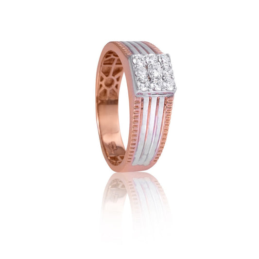 Dual Tone Square Diamond Ring