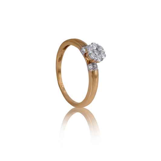 Cluster Diamond Floral Ring