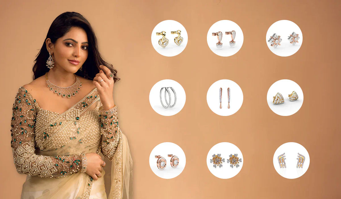 lab grown diamond earrings for saree