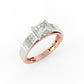 Princess diamond mens ring