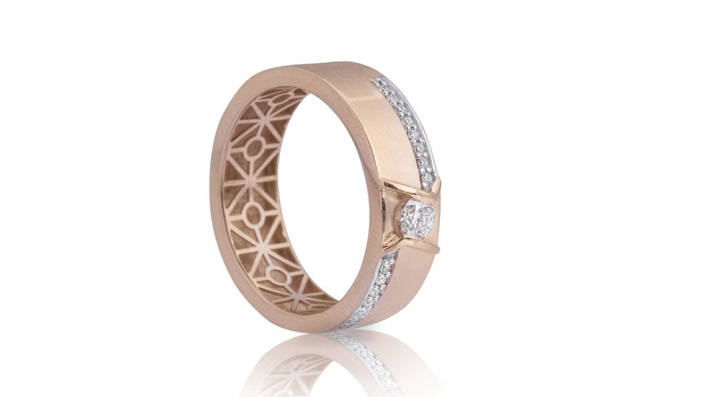 Parallel Love Diamond Couple Rings