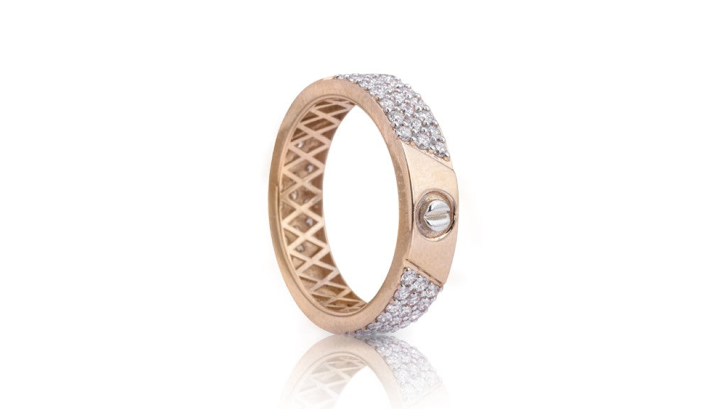 Signature Weave Diamond Couple Ring