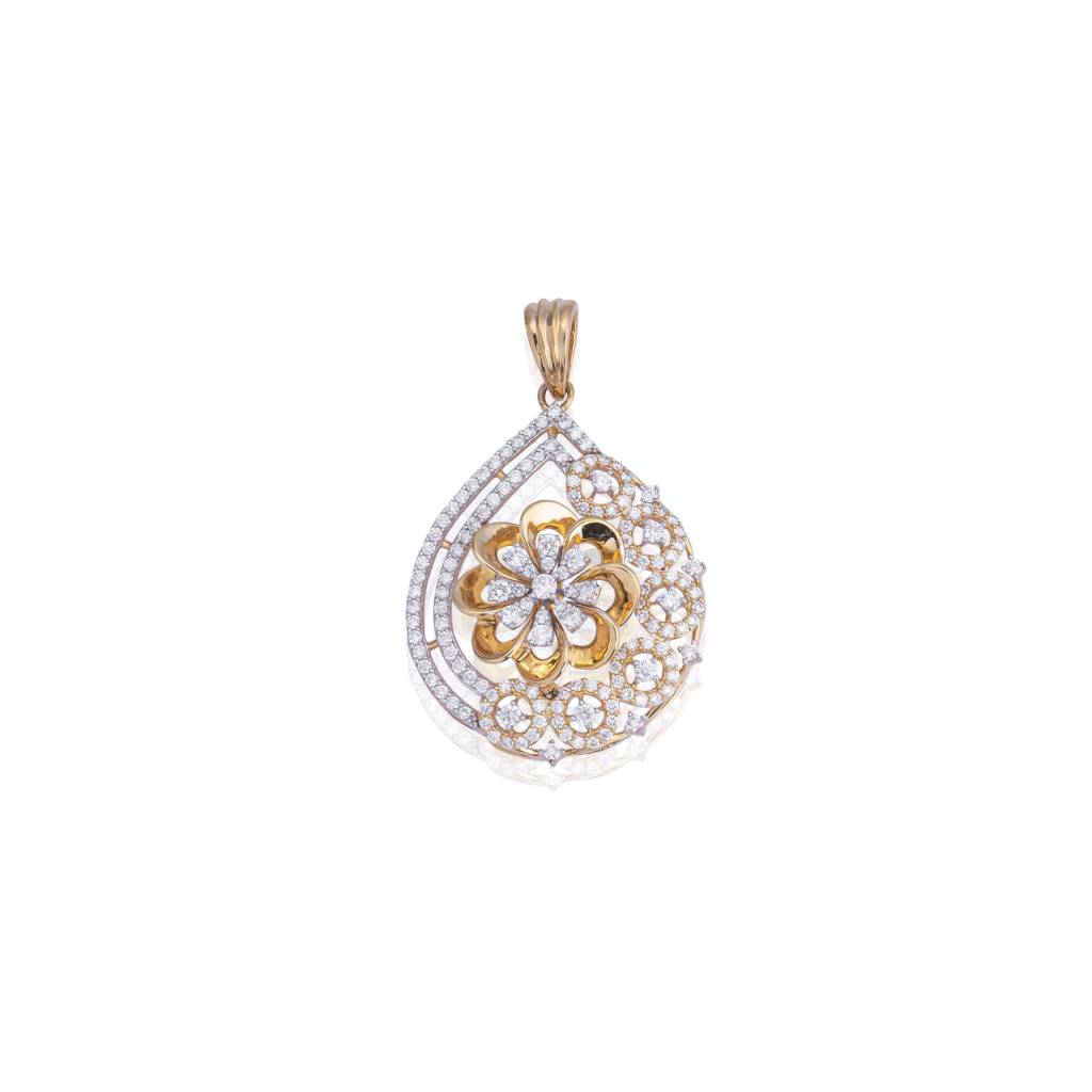 Deco Diamond Pendant Earring Set