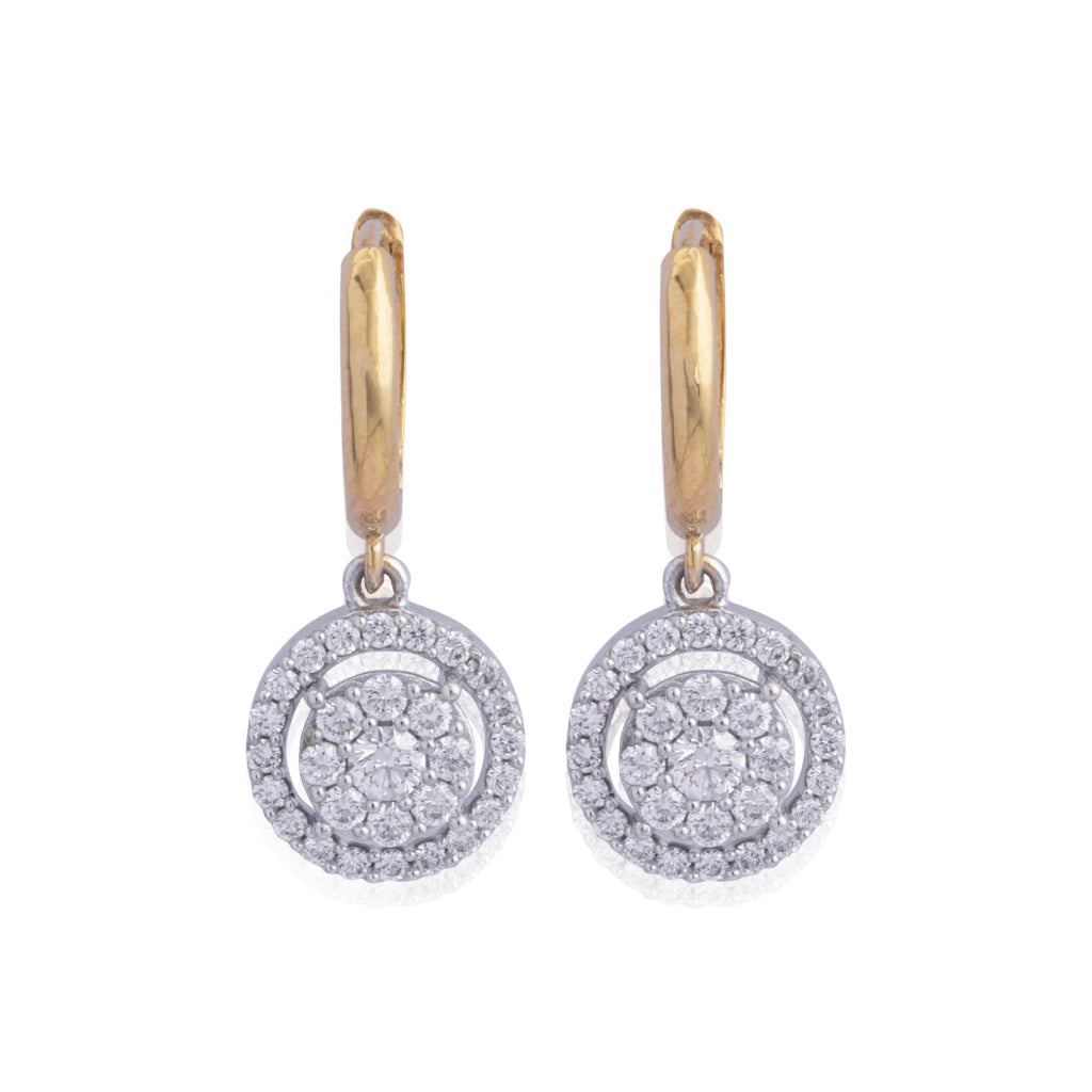 Encircled Glam Diamond Pendant Earring Set