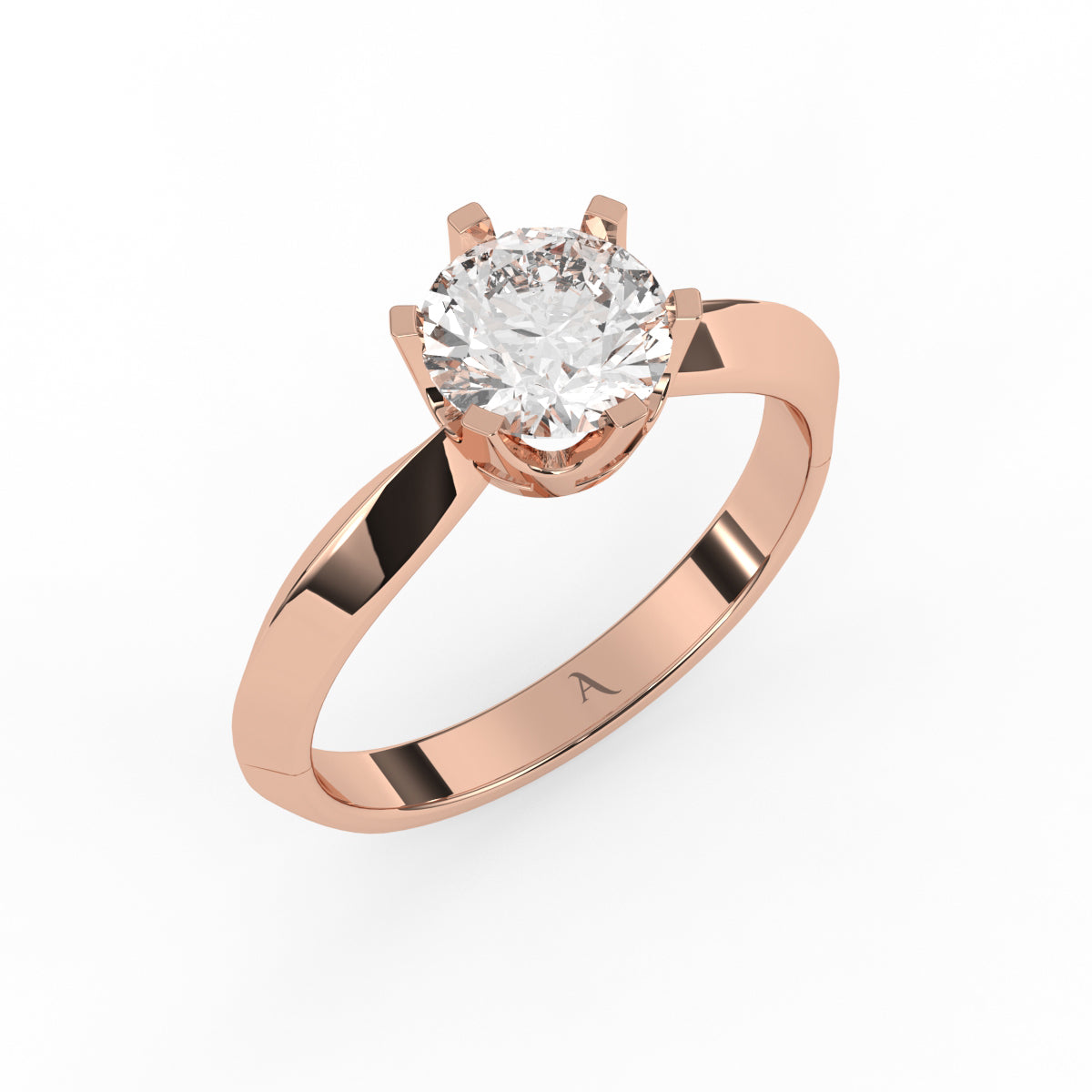 Solitaire knight edge ring