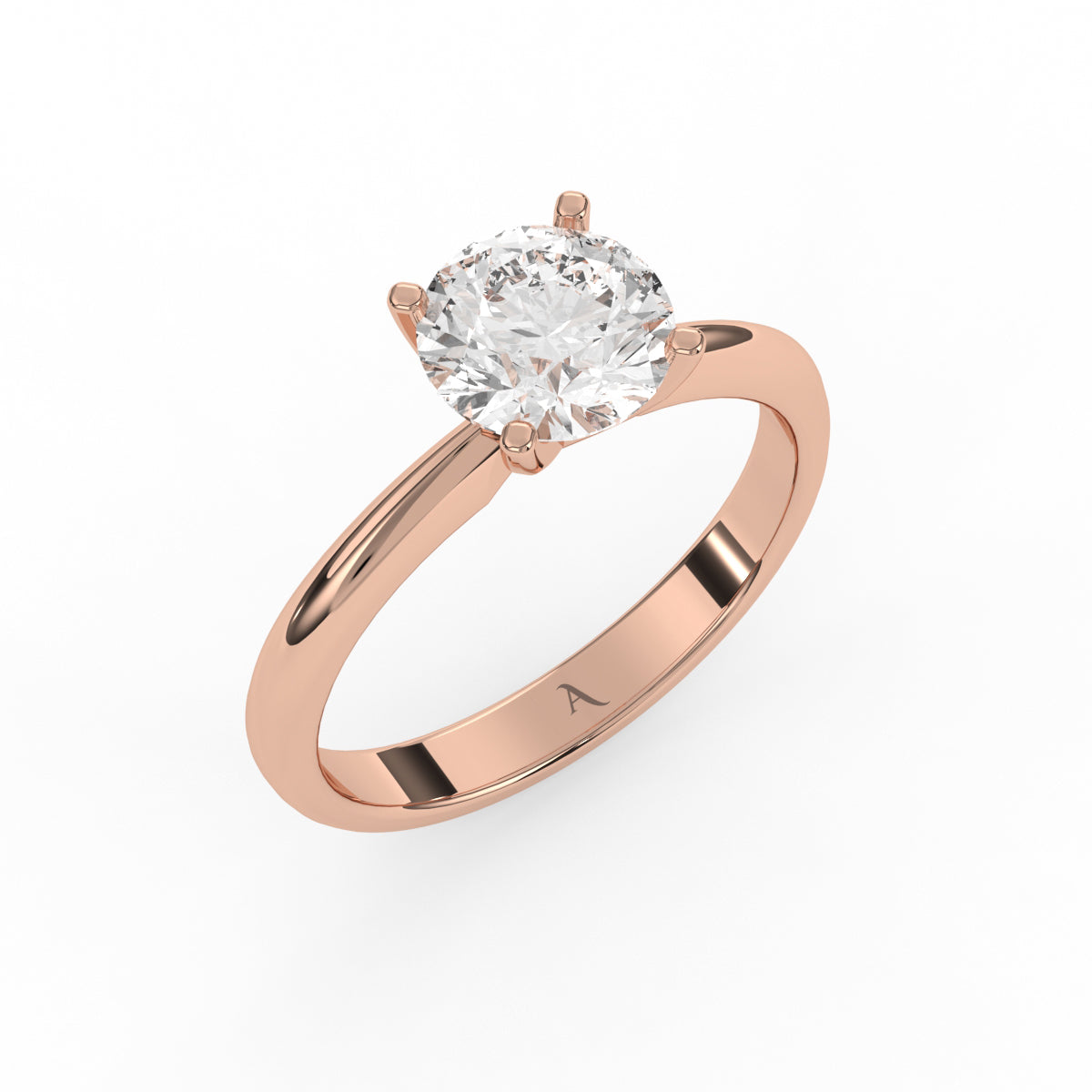 Round solitaire ring