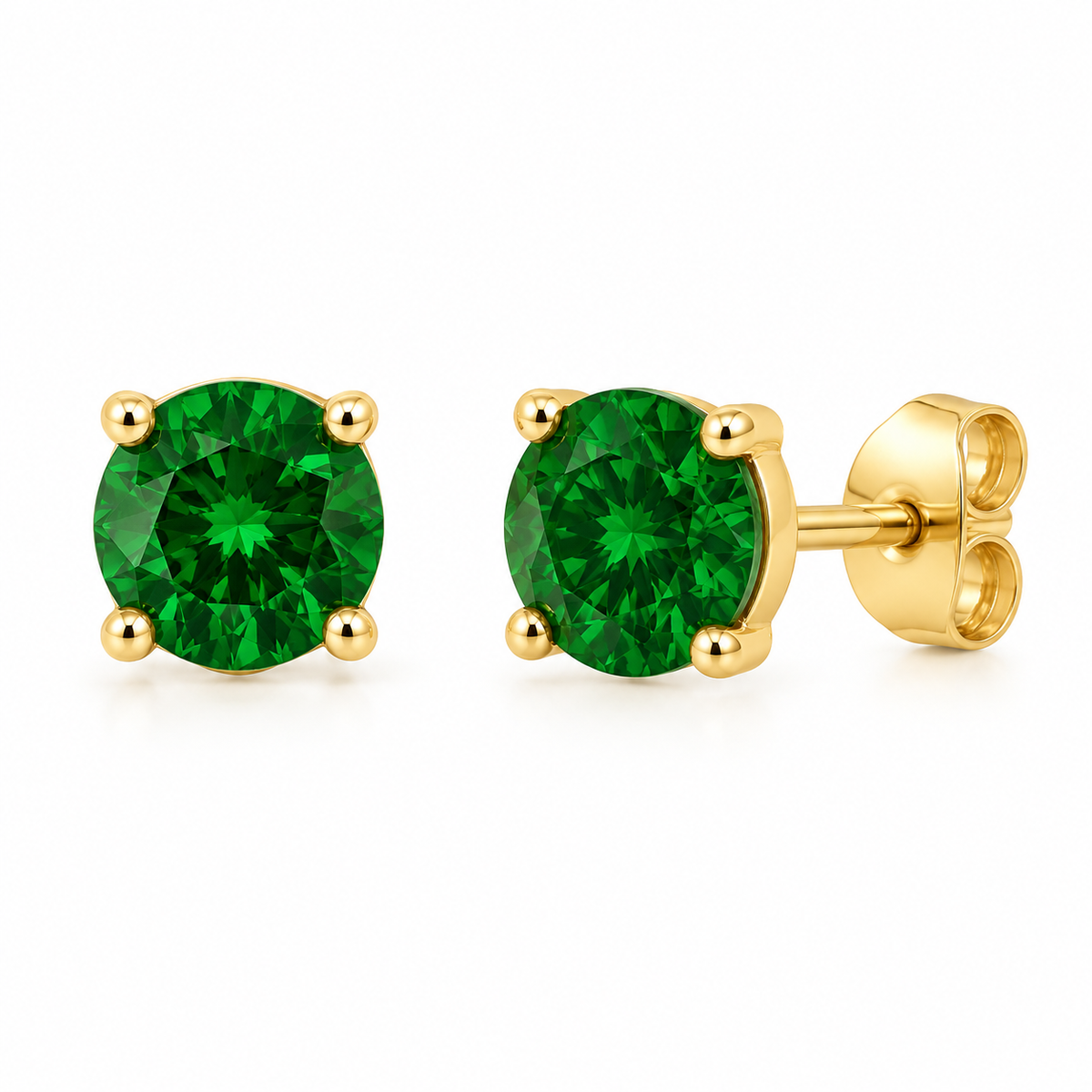 2ct Green Diamond Solitaire Stud