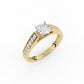 Round accent diamond ring