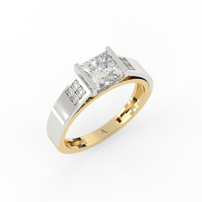 Princess diamond mens ring