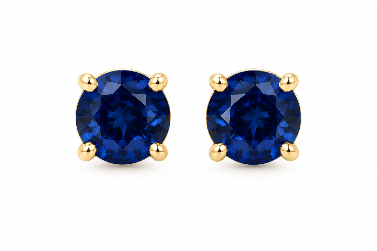 1ct Blue Diamond Solitaire Stud
