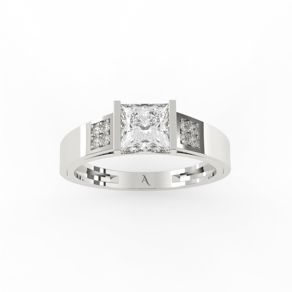 Princess diamond mens ring