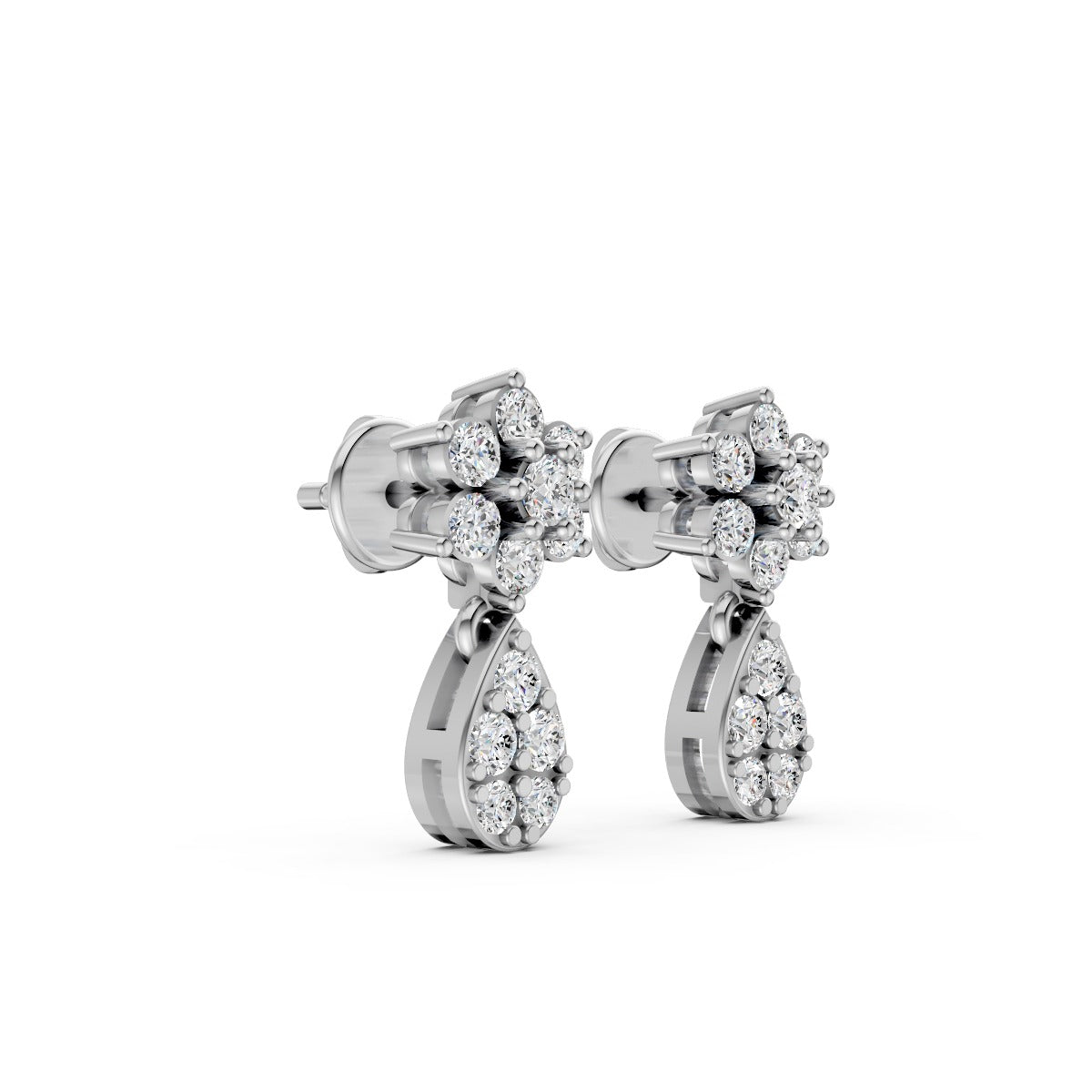 Diamond Bloom Tear Studs