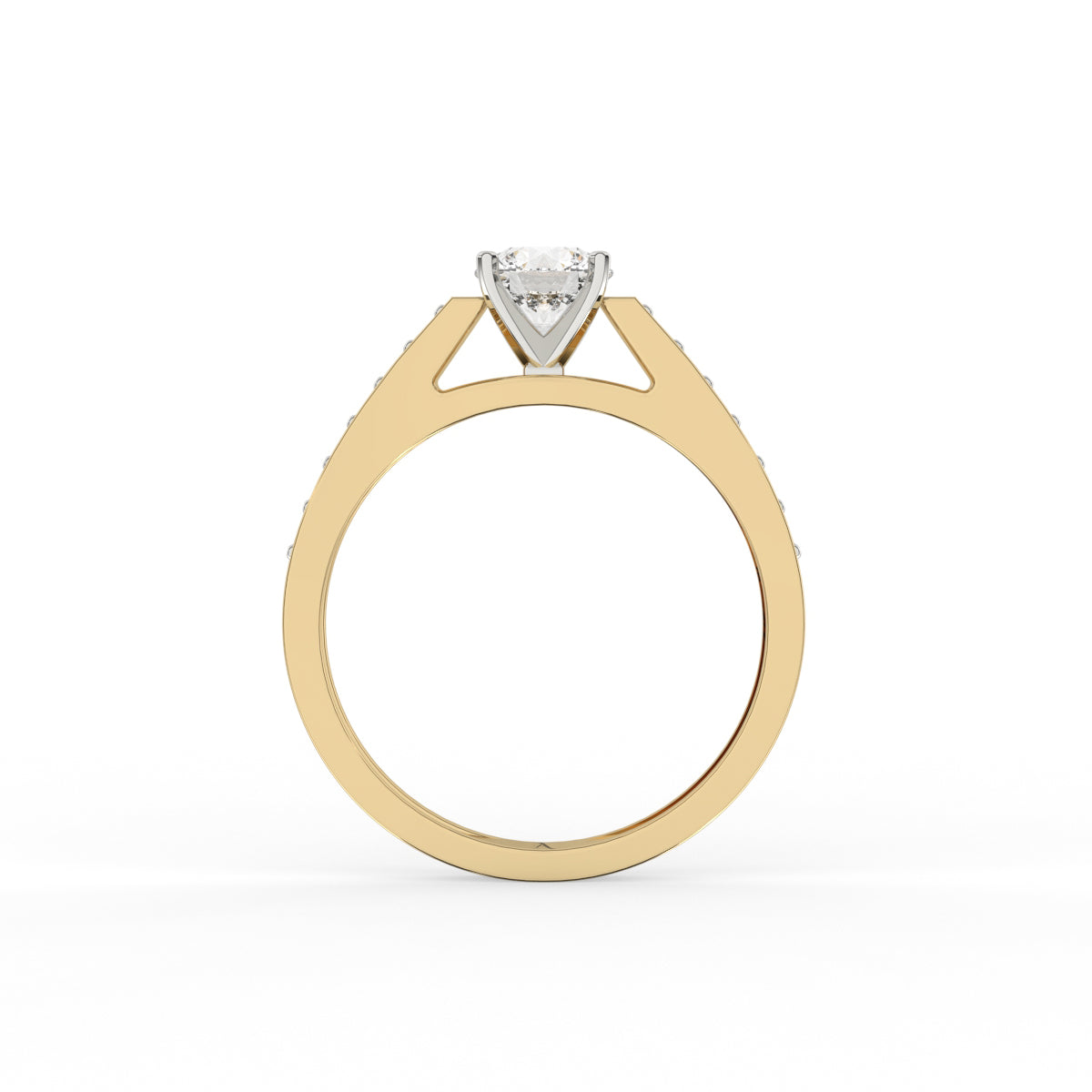 Round accent diamond ring