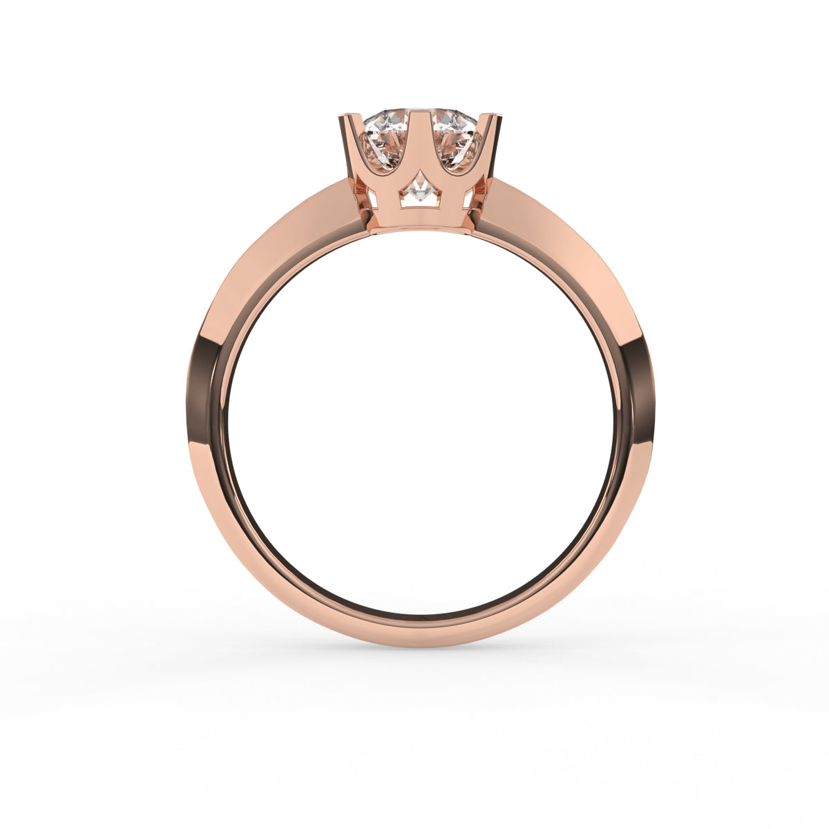 Solitaire knight edge ring