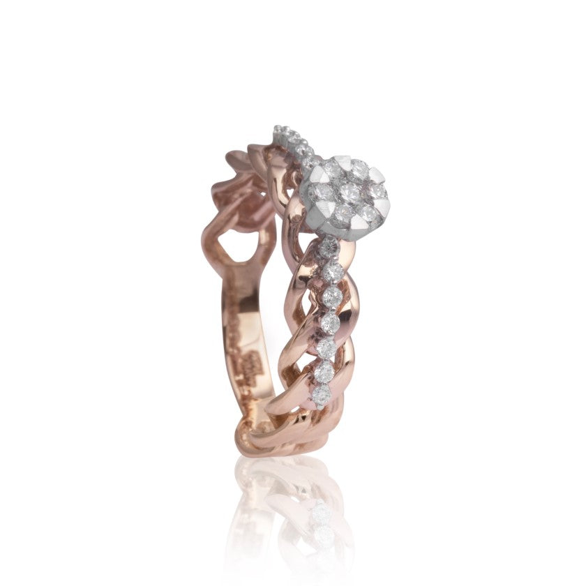 Helical Knot Diamond Ring