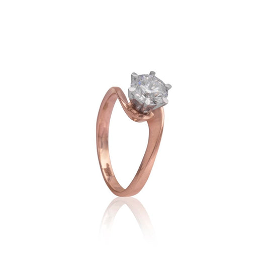 Striking solitaire diamond ring