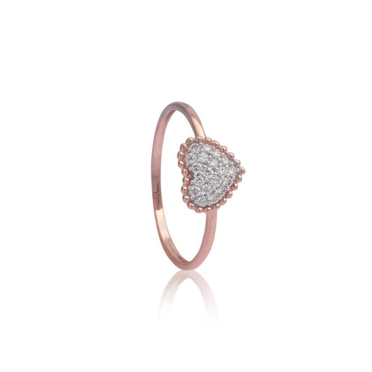 Gilded heart diamond ring