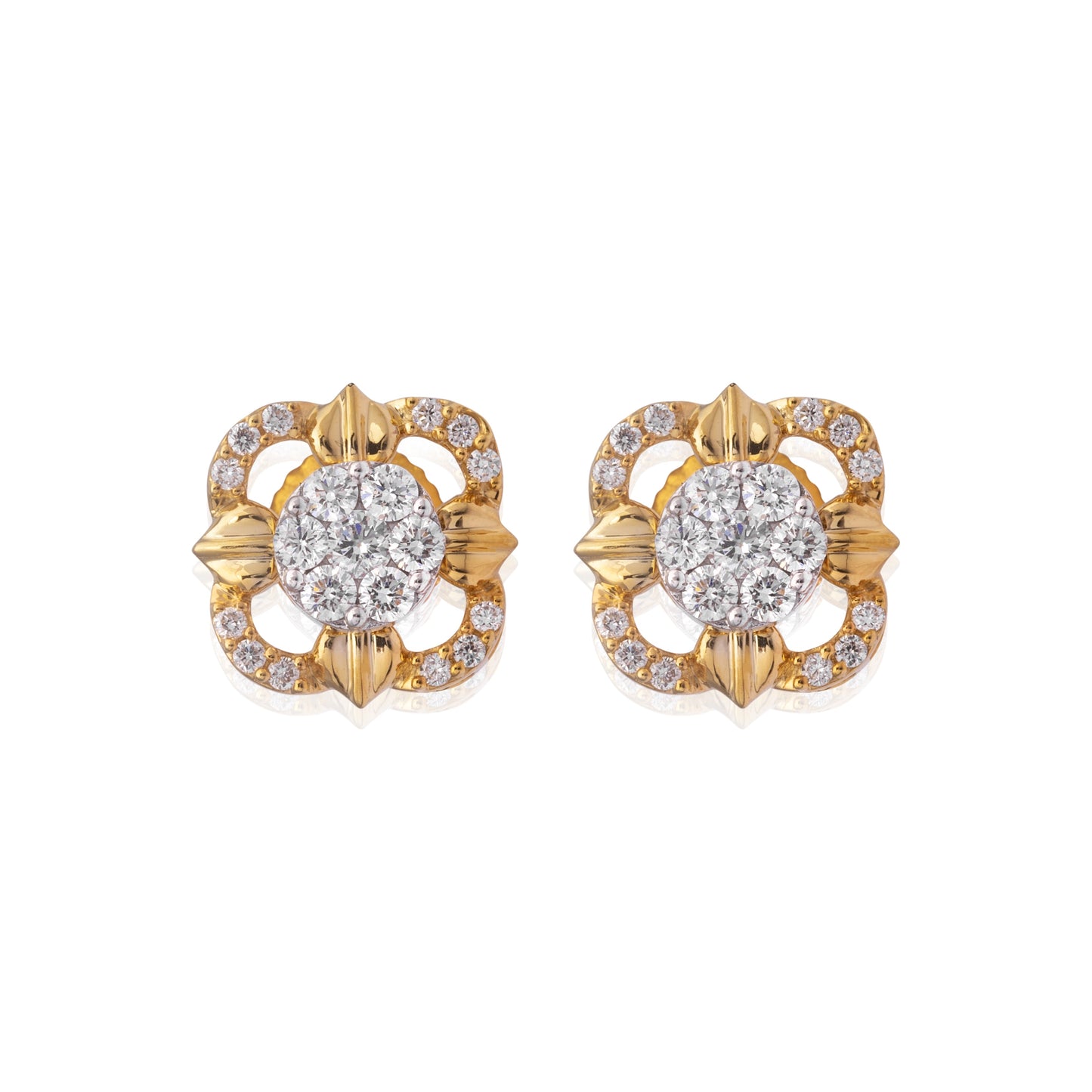 Quadstar diamond earring