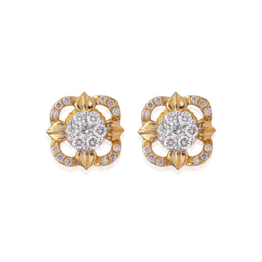 Quadstar diamond earring