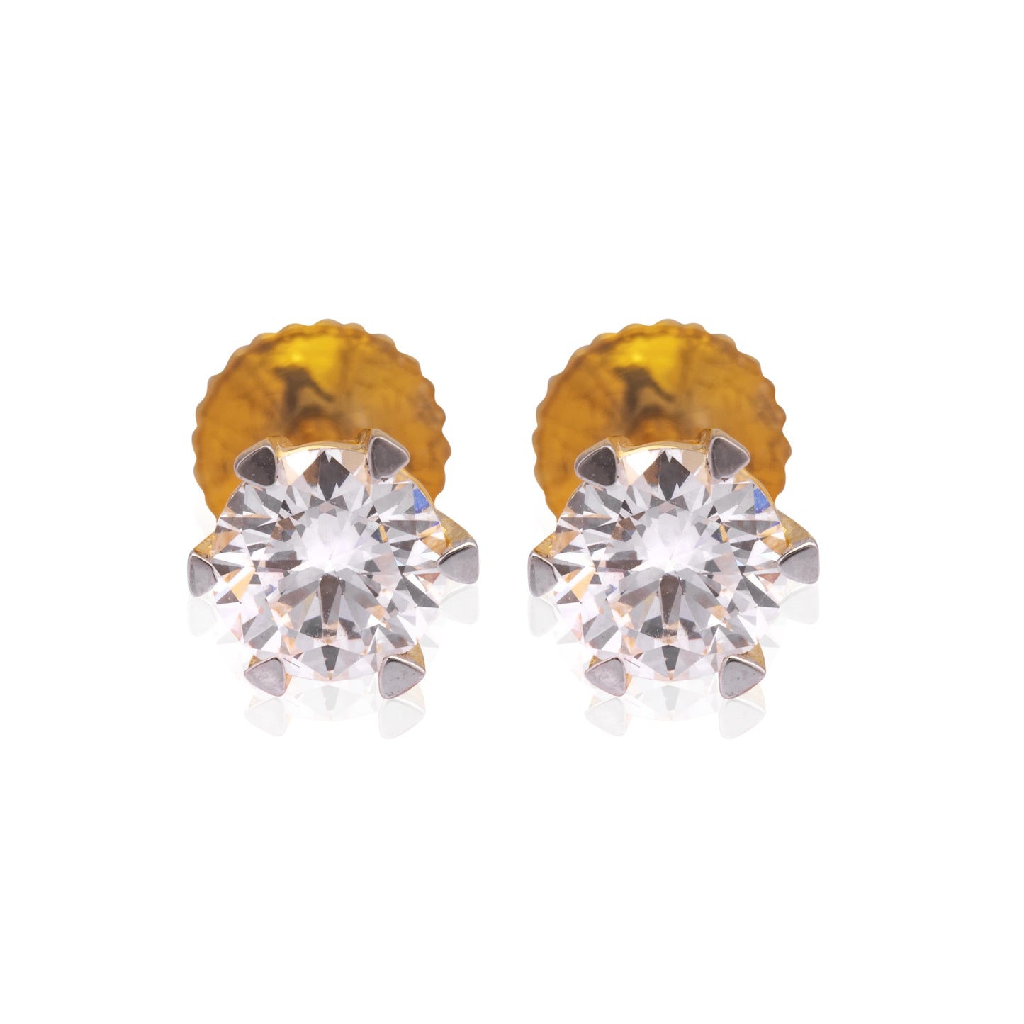 Crown solitaire diamond stud