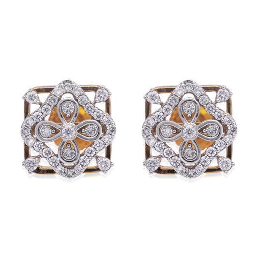 Roya crest diamond earring