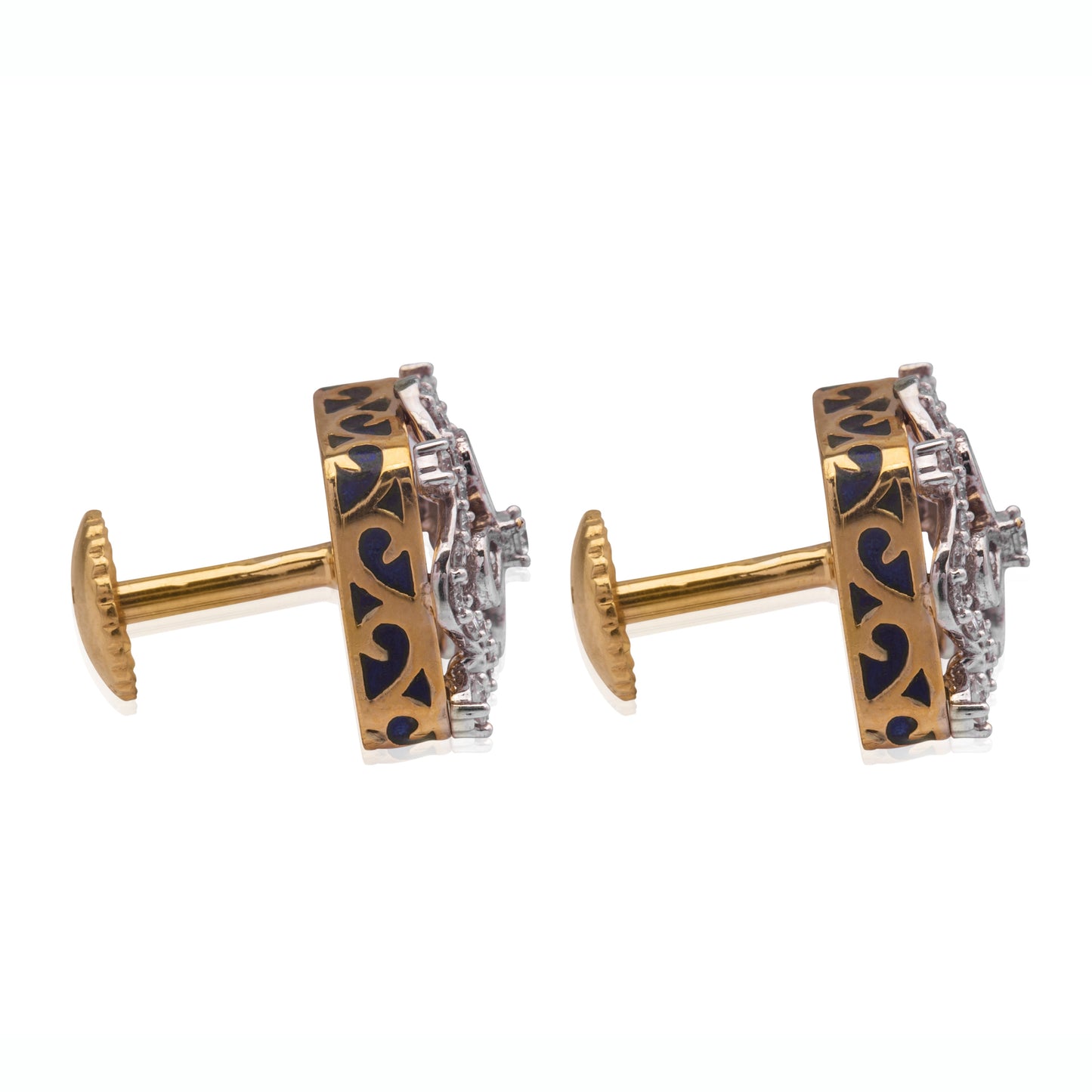 Roya crest diamond earring