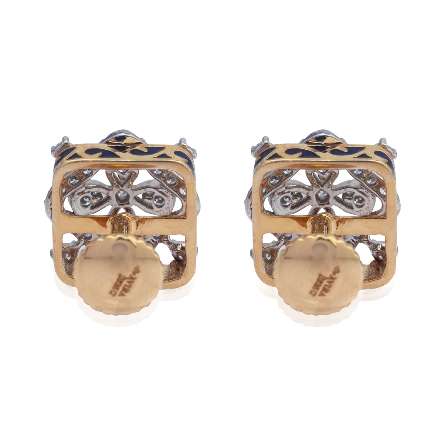 Roya crest diamond earring