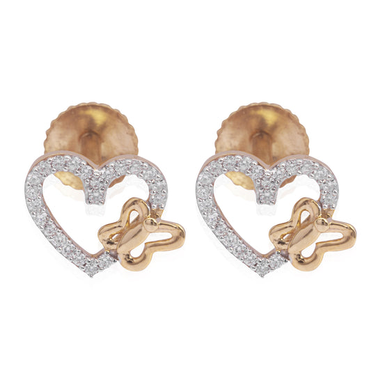 Heart aflutter diamond earring