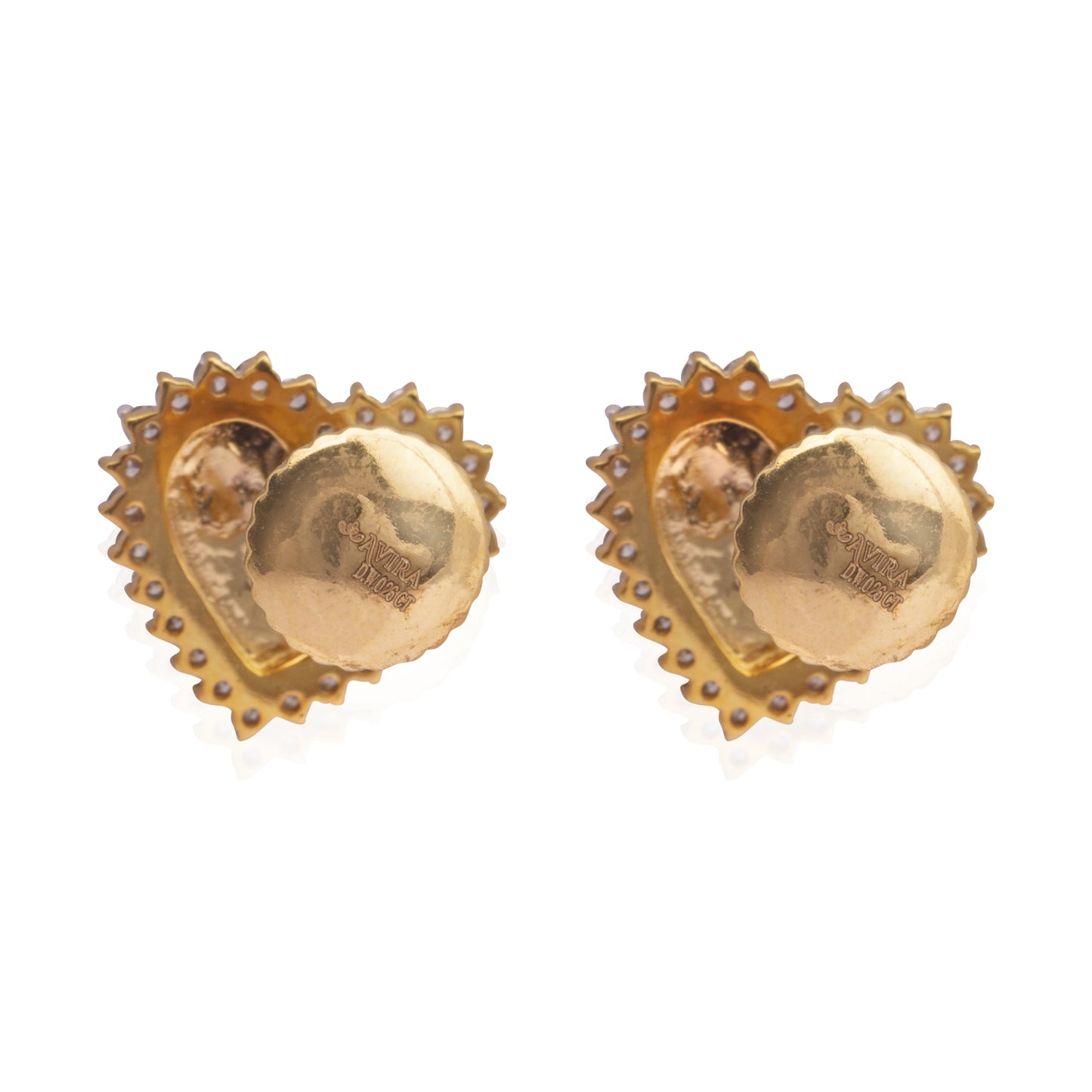 Heart of gold diamond stud