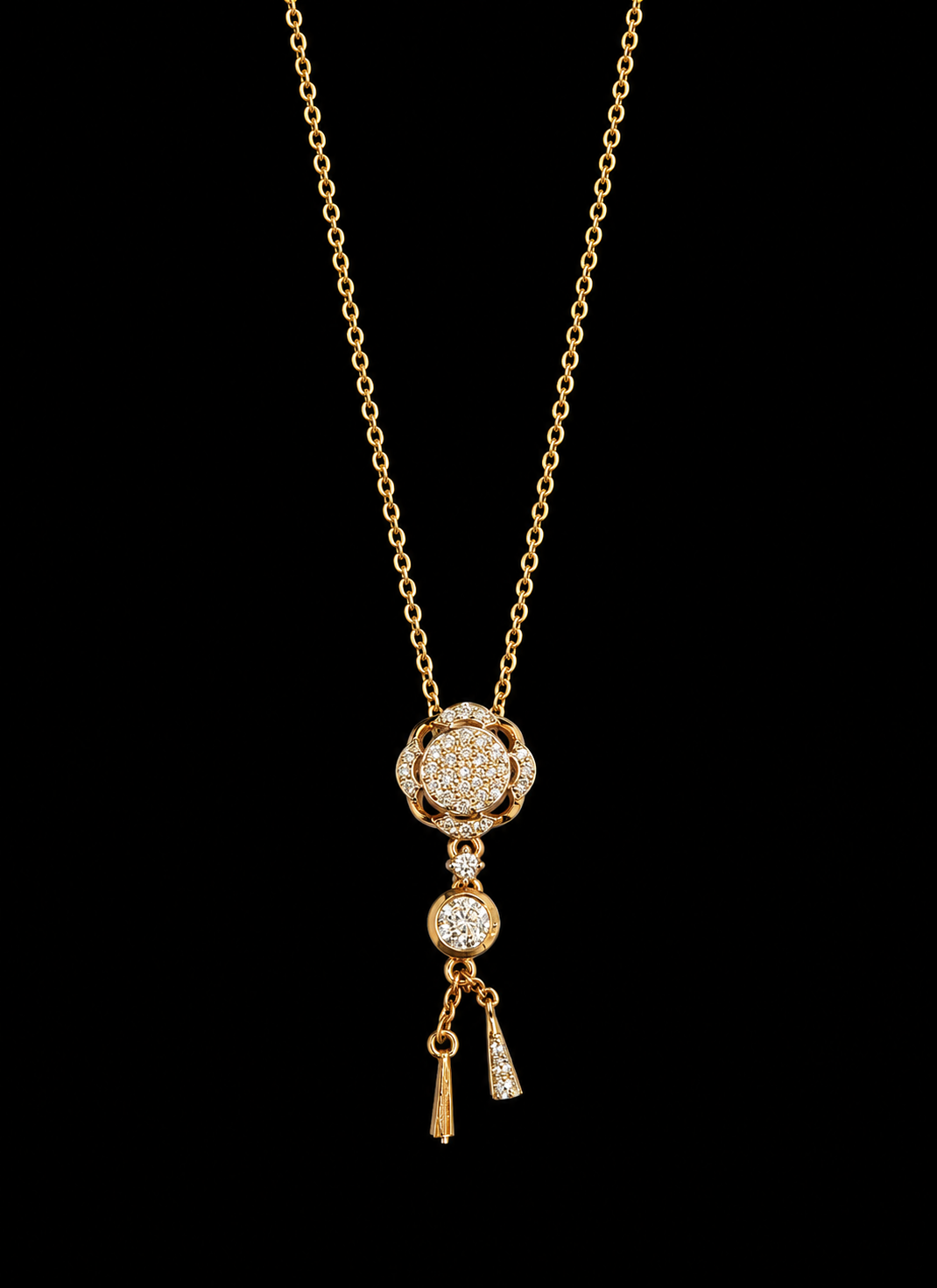 Eclat Tiered Diamond Chain Pendant