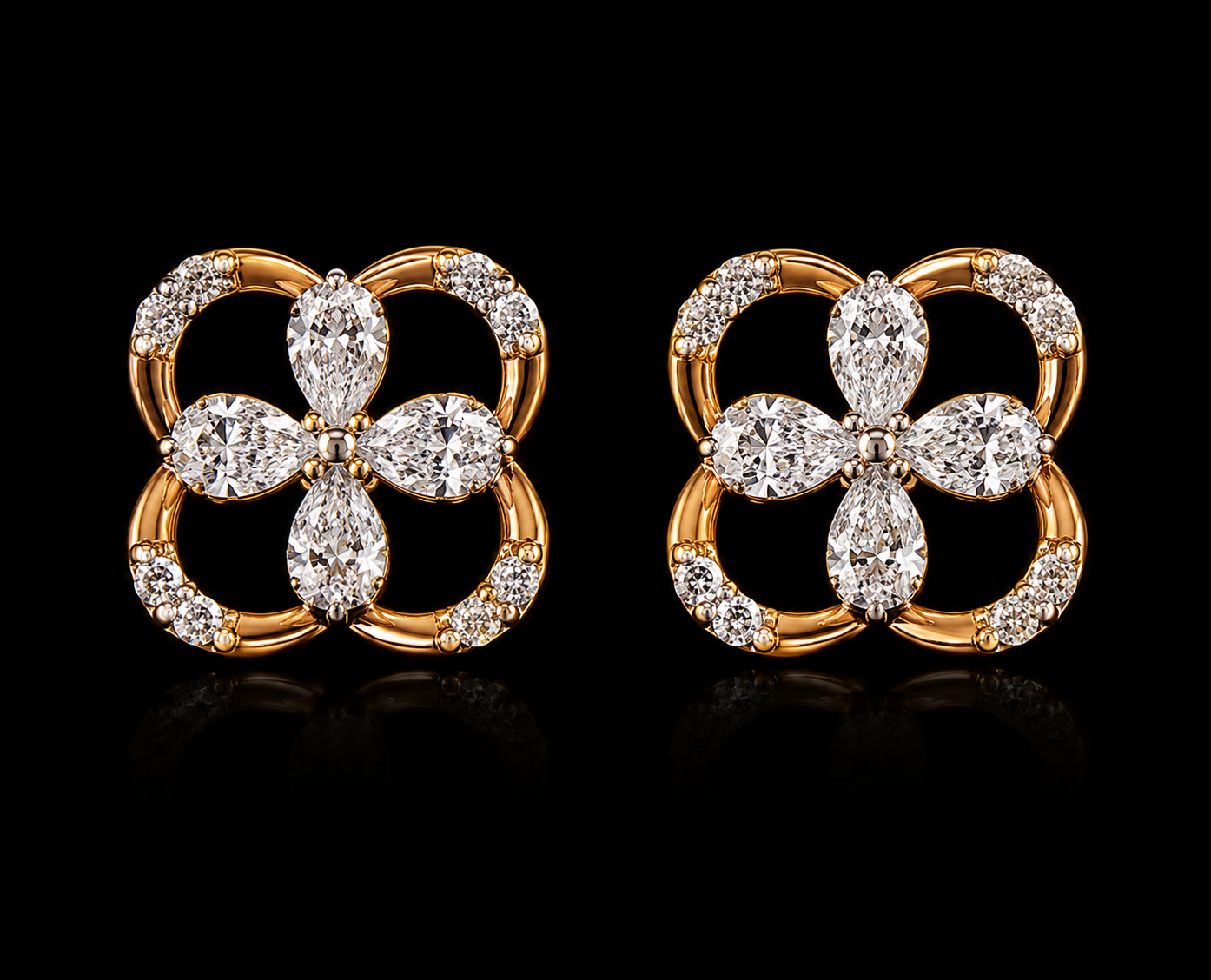 Four-Leaf Glimmer Studs