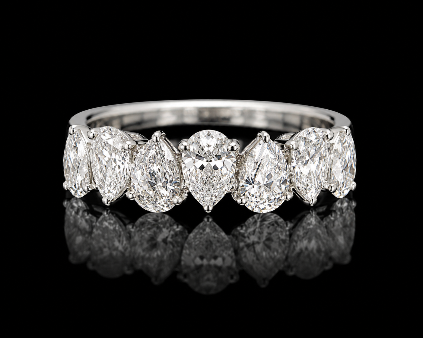Pear Shape Solitaire Band RIng