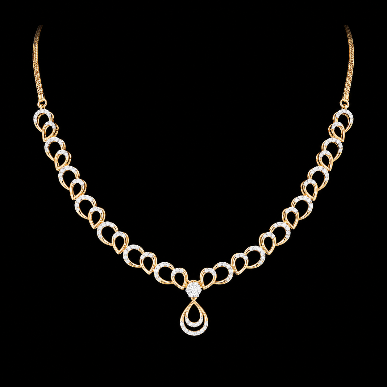 Aashna Drop Diamond Necklace