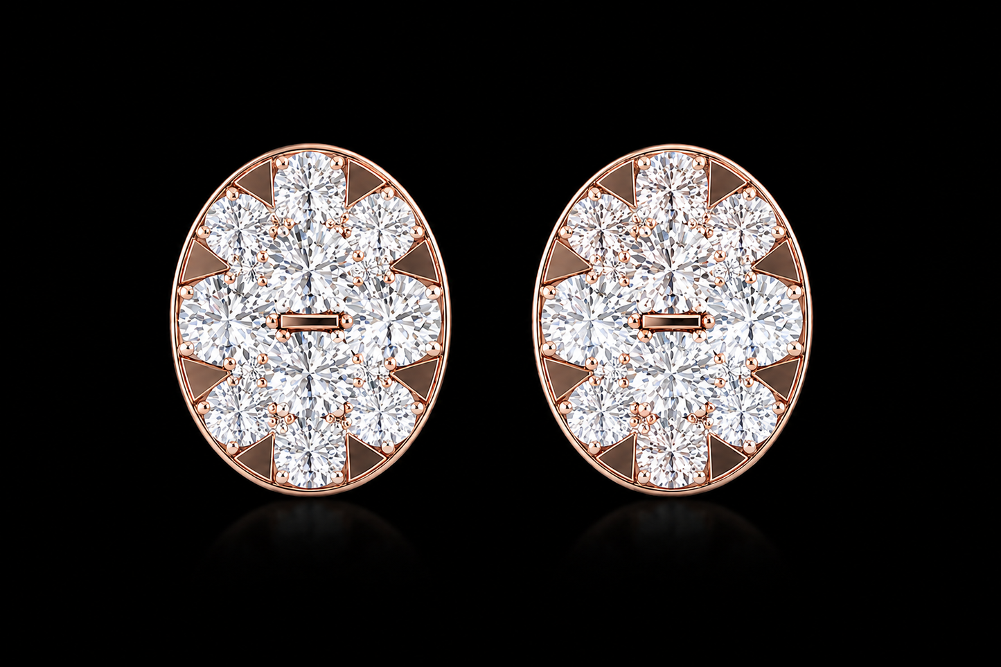 Aura Oval Diamond Earrings
