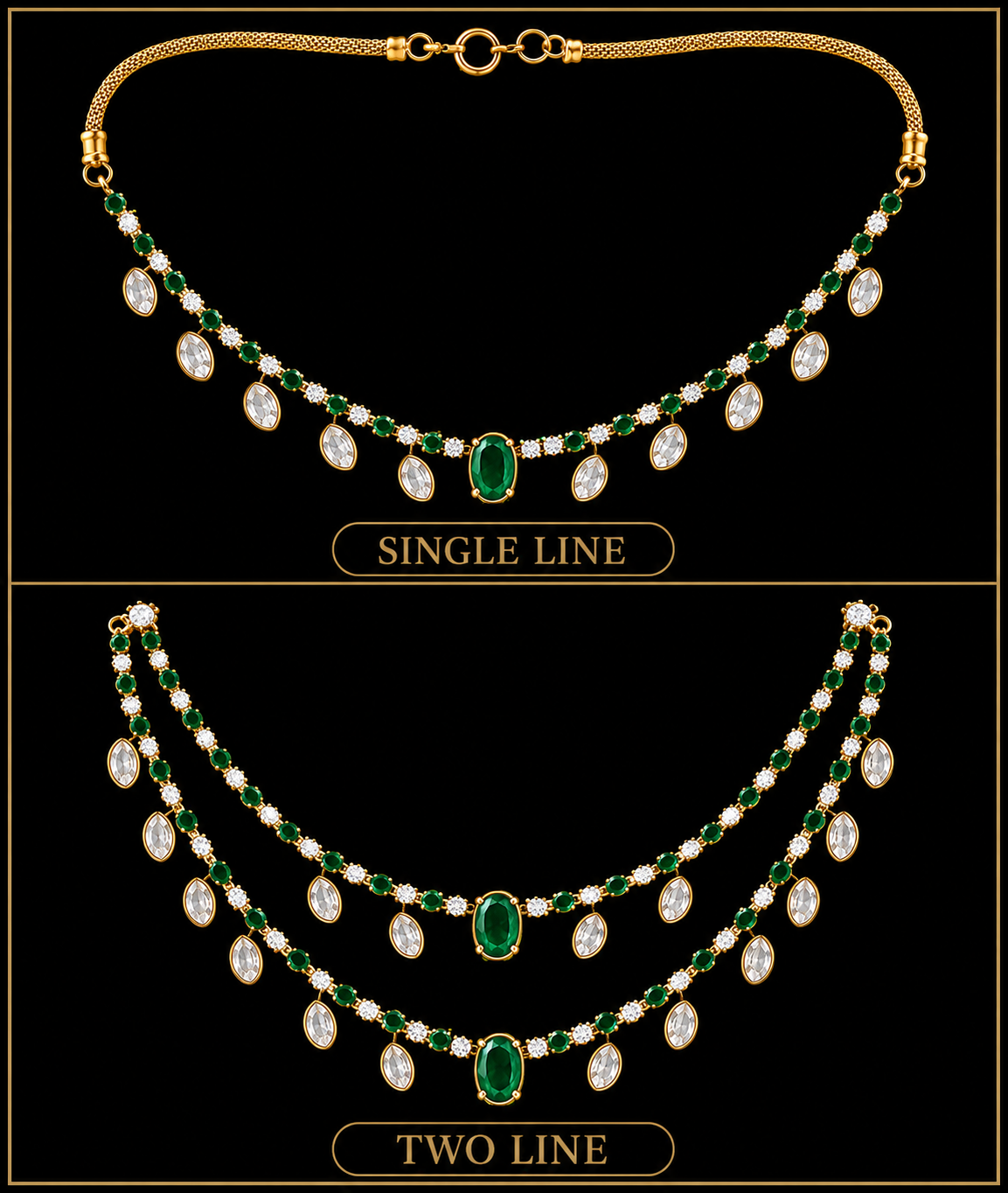 Eshana Three Line Necklace