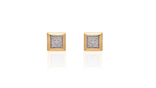 Gingham Diamond Stud