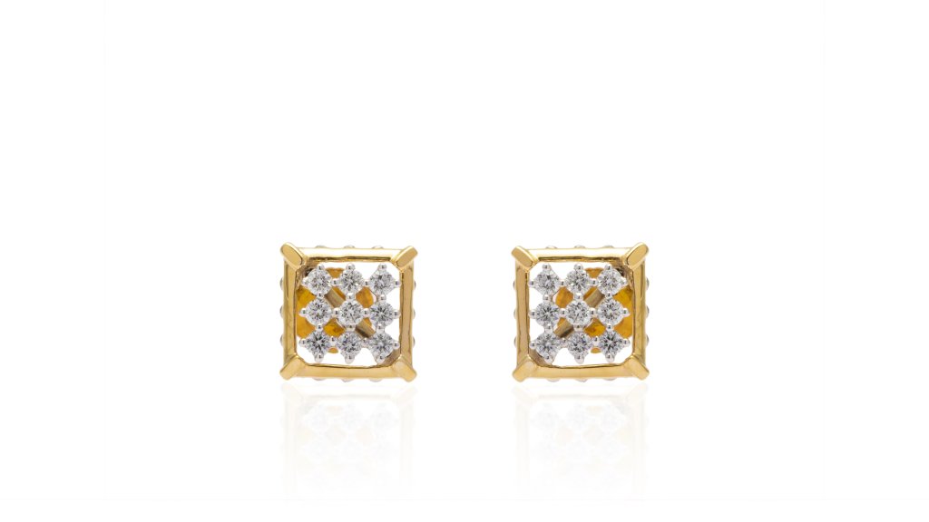 Checkered Diamond Stud