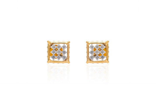 Checkered Diamond Stud