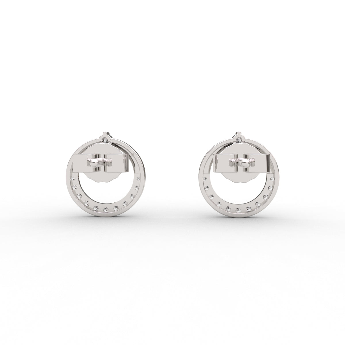 Charming Open Circle Diamond Stud