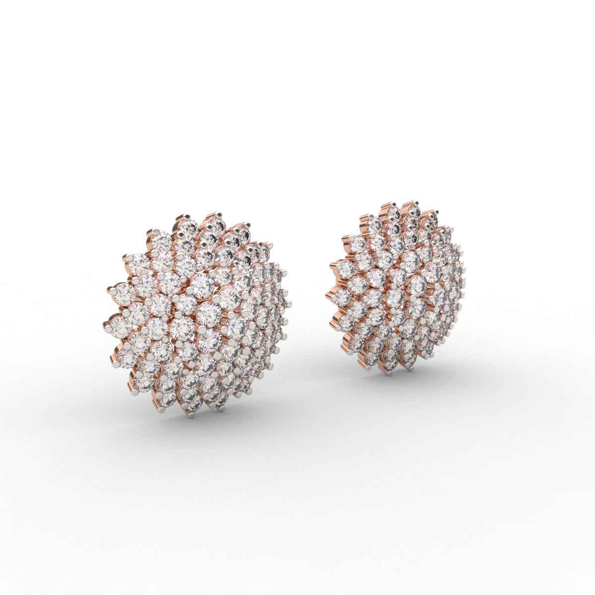 Round Pave Diamond Earrings