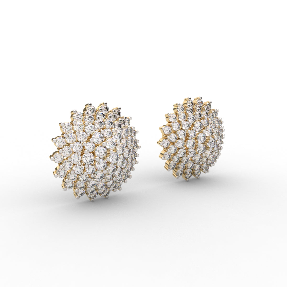 Round Pave Diamond Earrings