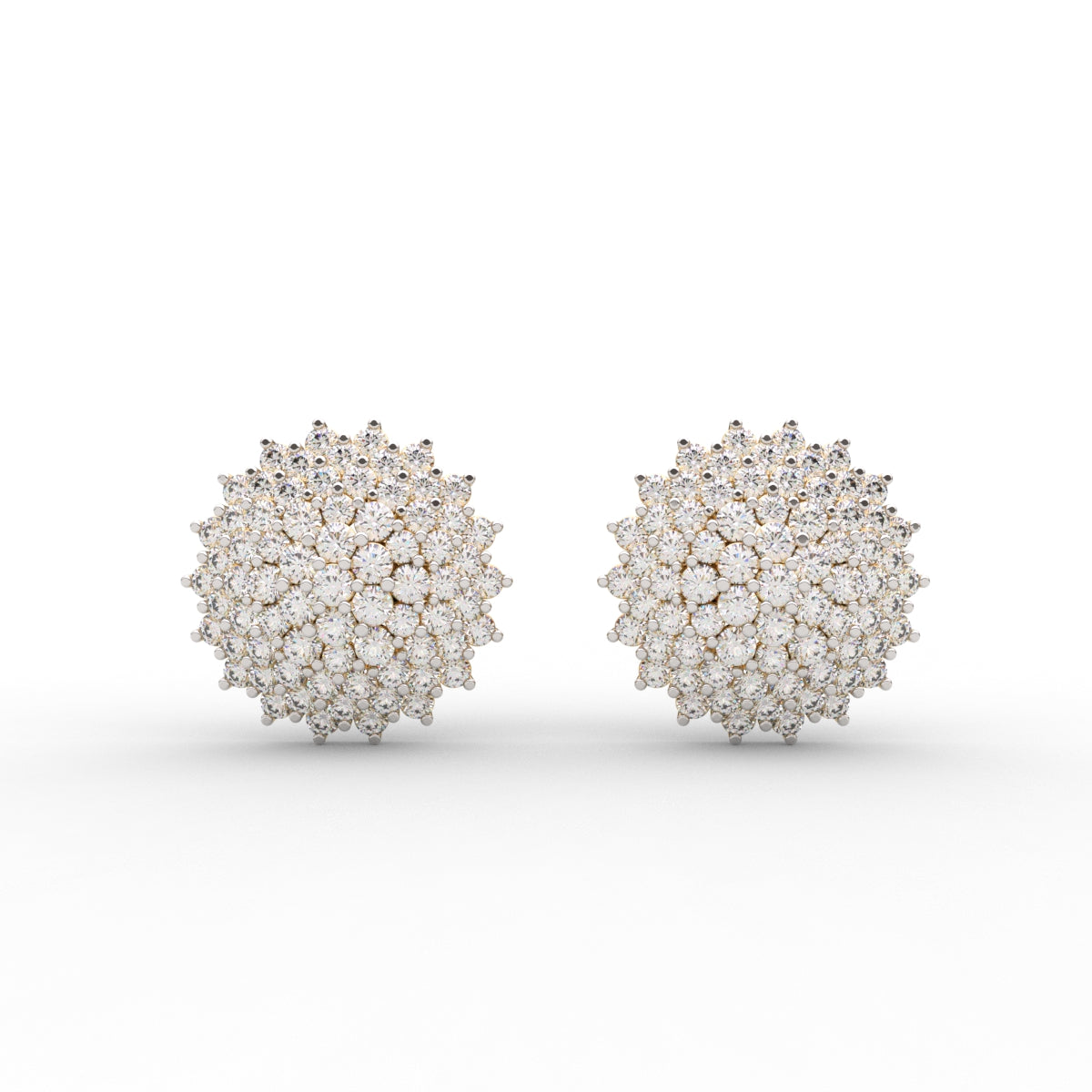 Round Pave Diamond Earrings