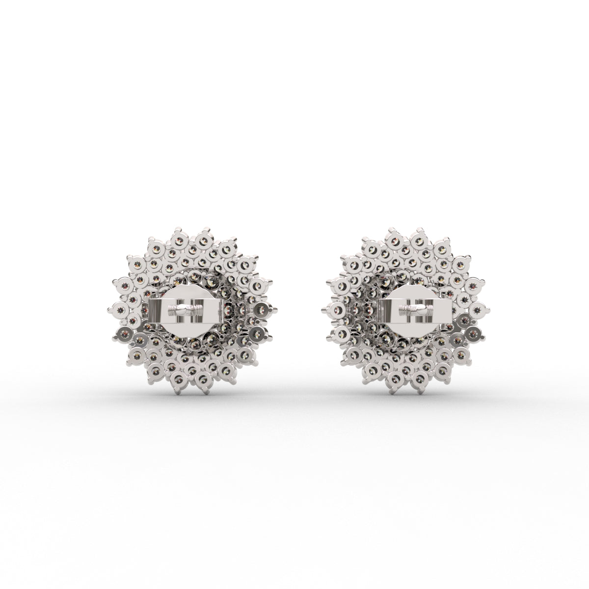 Round Pave Diamond Earrings